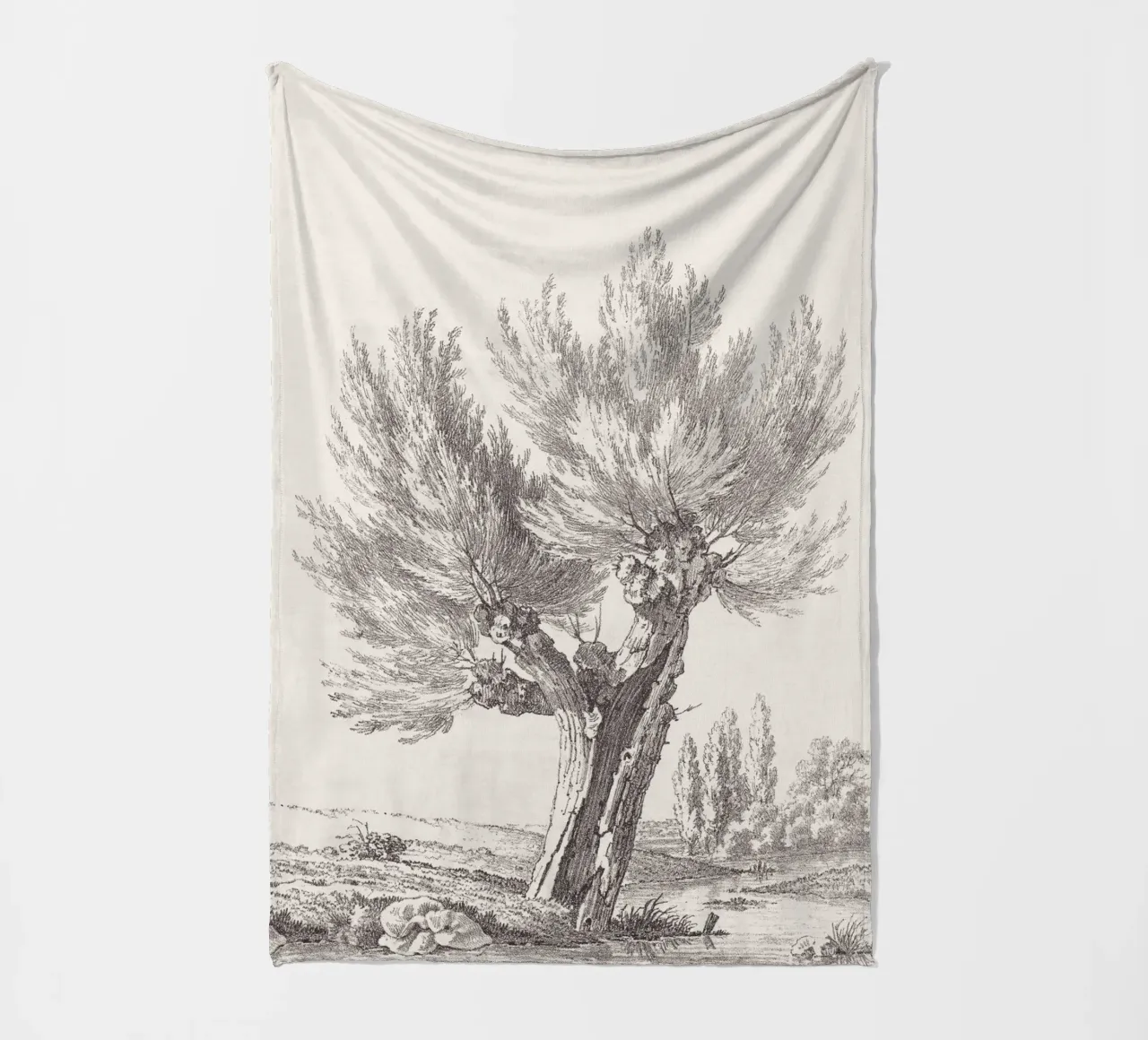 Tree Sketch - Willow no. 2 coperta in pile da apoloprints