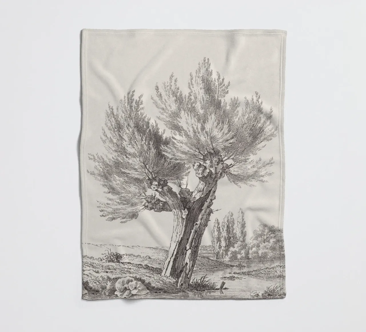 Tree Sketch - Willow no. 2 coperta in pile da apoloprints