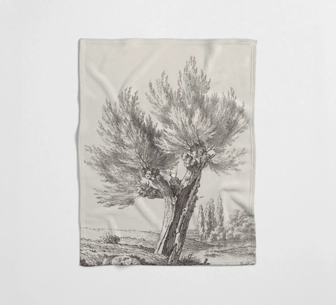 Tree Sketch - Willow no. 2 coperta in pile da apoloprints