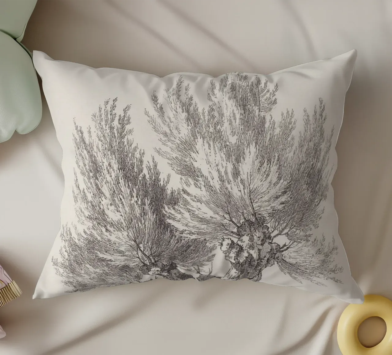 Tree Sketch - Willow no. 2 cuscino da apoloprints