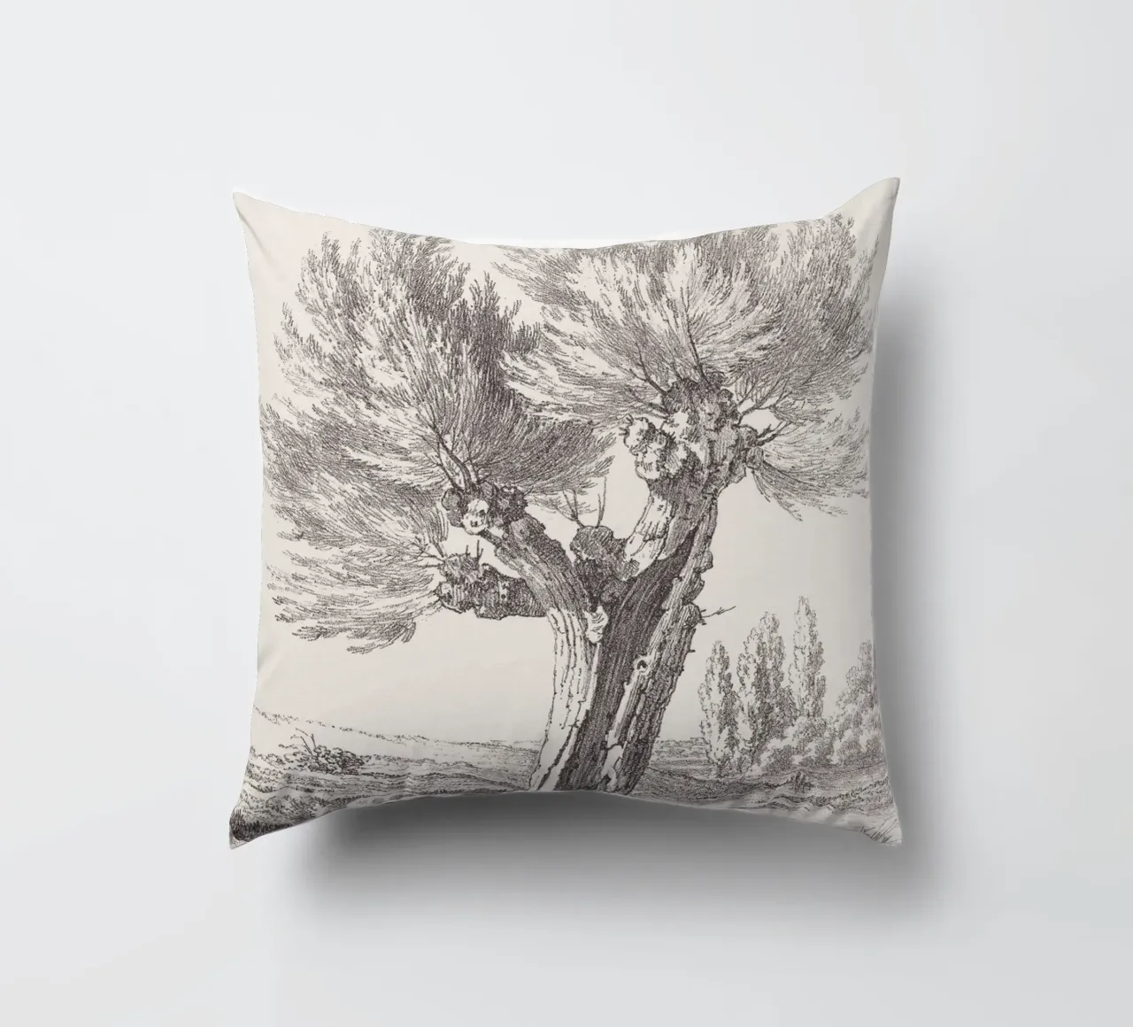 Tree Sketch - Willow no. 2 cuscino da apoloprints