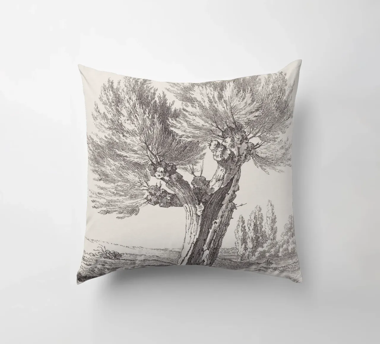 Tree Sketch - Willow no. 2 cuscino da apoloprints