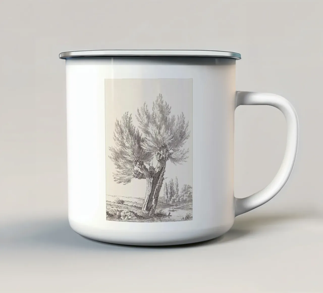 Tree Sketch - Willow no. 2 emaille mok van apoloprints