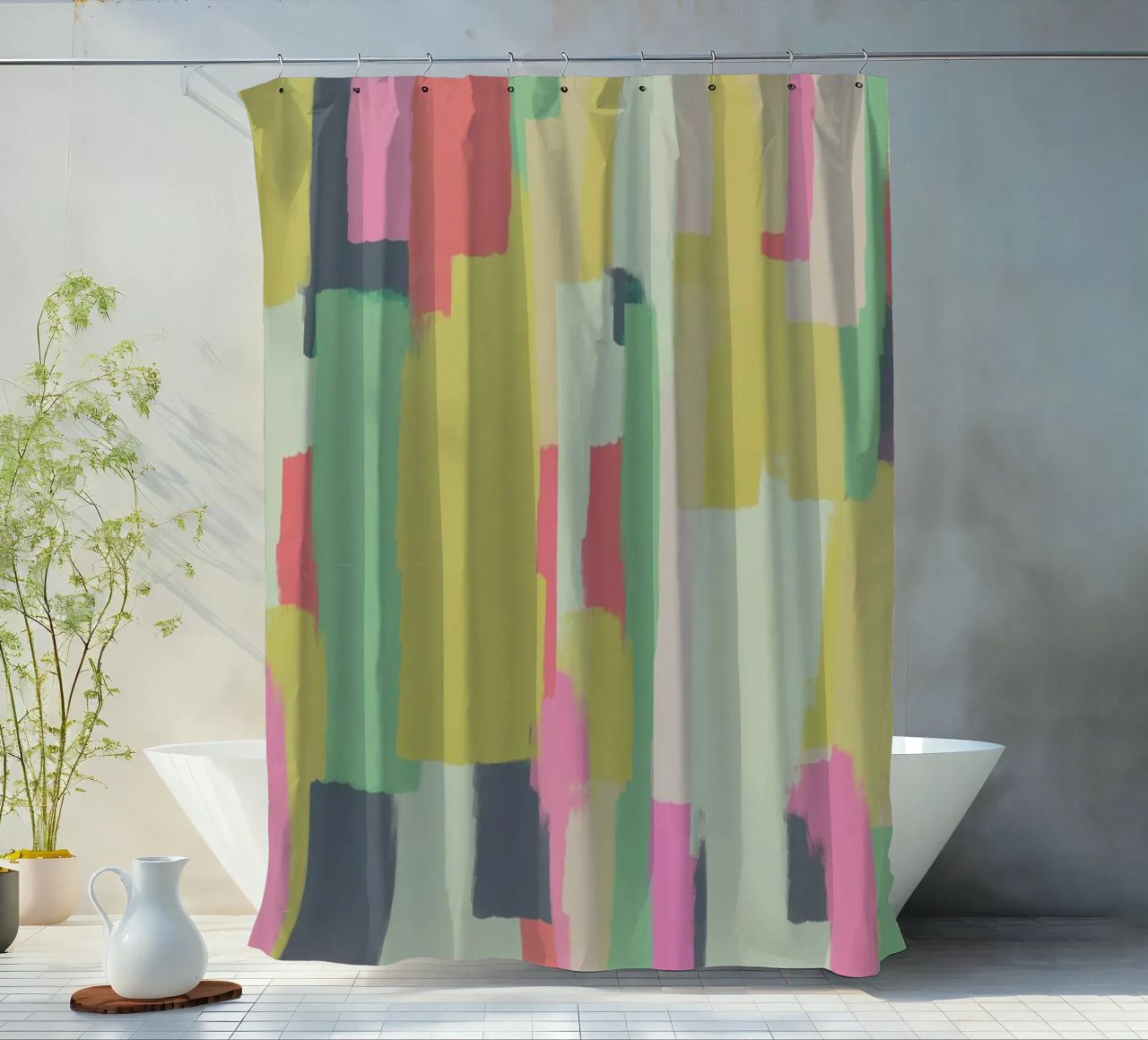 Abstract Painting No.1 shower curtain by Metron