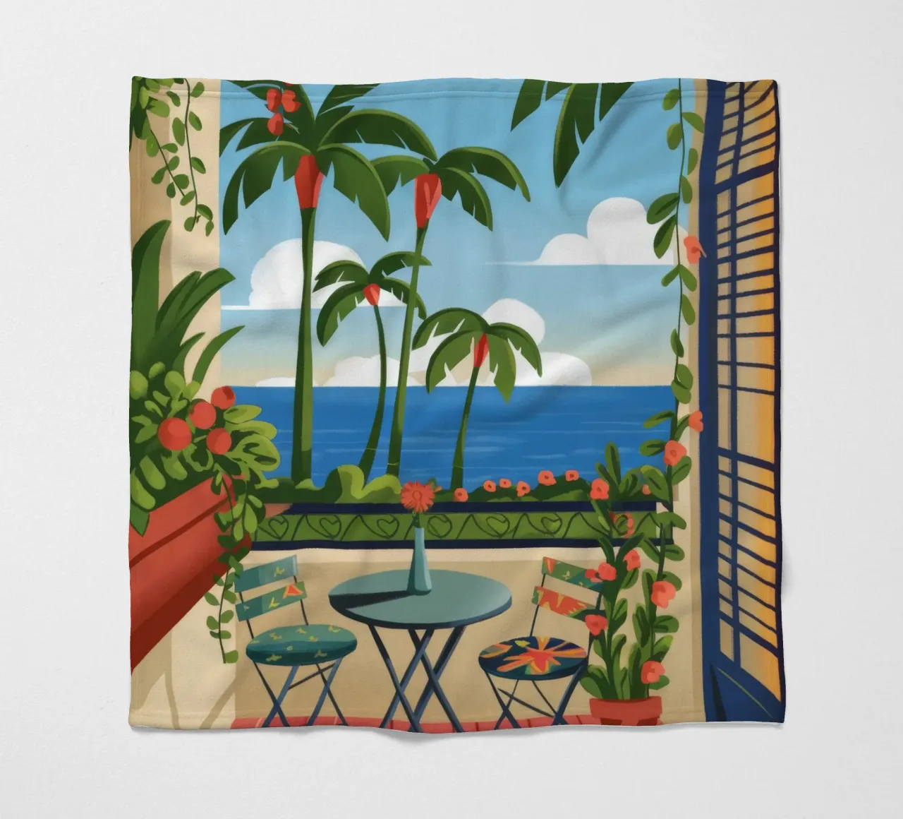 Terrazza sul mare coperta in pile da Artie Shifa