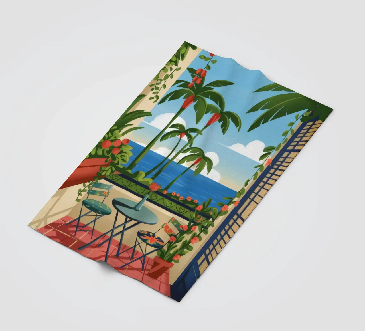 Terrazza sul mare coperta in pile da Artie Shifa