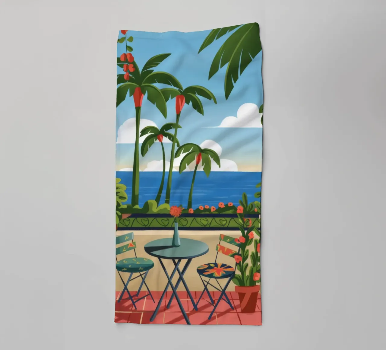 Terrazza sul mare asciugamano da bagno da Artie Shifa