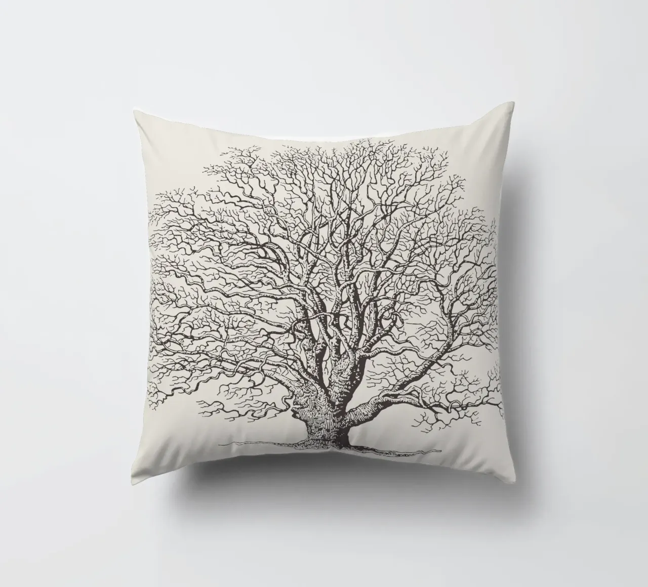 Tree Sketch - Winter Oak cuscino da apoloprints