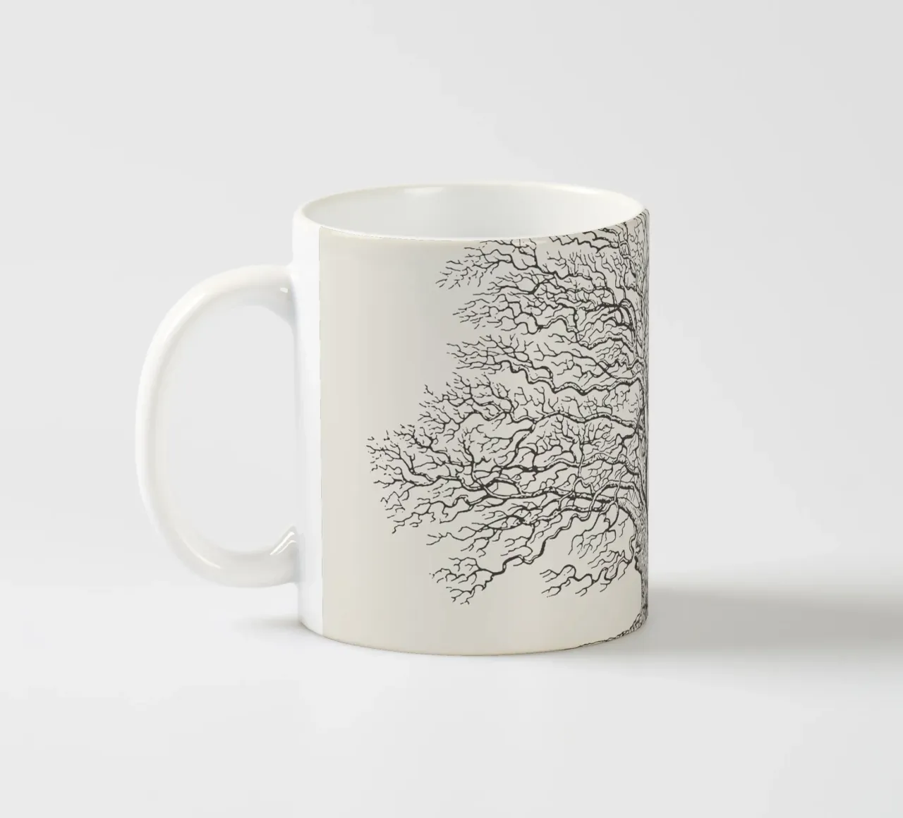 Tree Sketch - Winter Oak ceramic mug by apoloprints