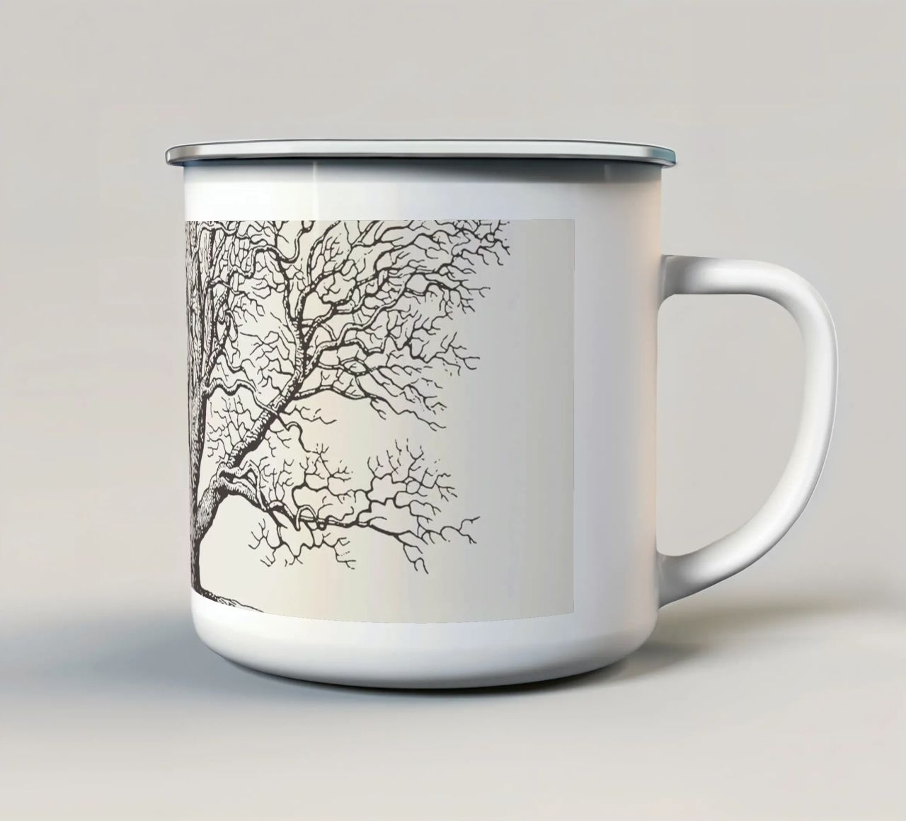 Tree Sketch - Winter Oak tazza in smalto da apoloprints