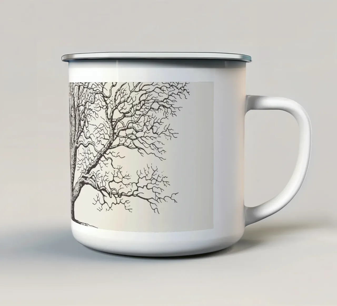 Tree Sketch - Winter Oak tazza in smalto da apoloprints