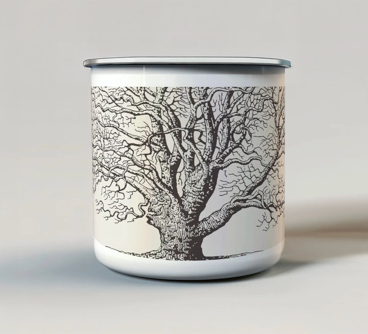 Tree Sketch - Winter Oak tazza in smalto da apoloprints