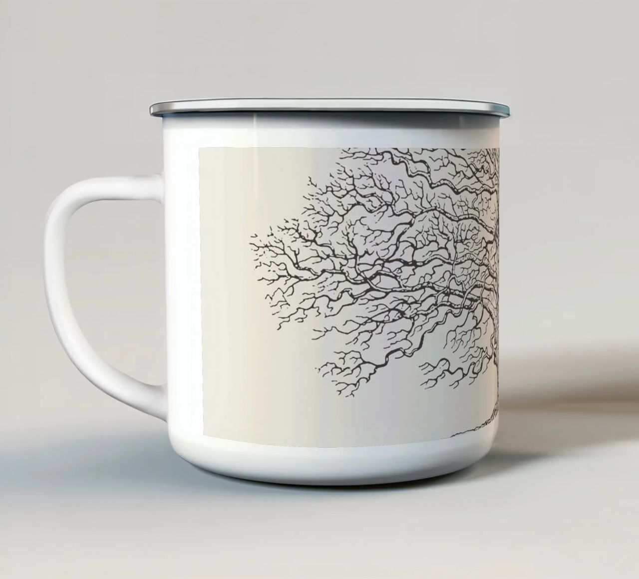 Tree Sketch - Winter Oak tazza in smalto da apoloprints