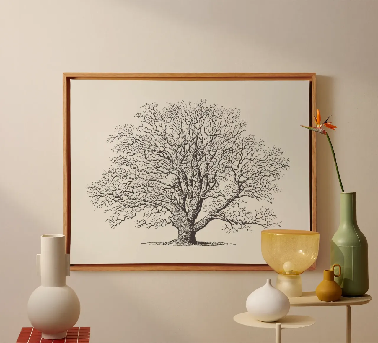 Tree Sketch - Winter Oak tela con Cornice a cassetta da apoloprints