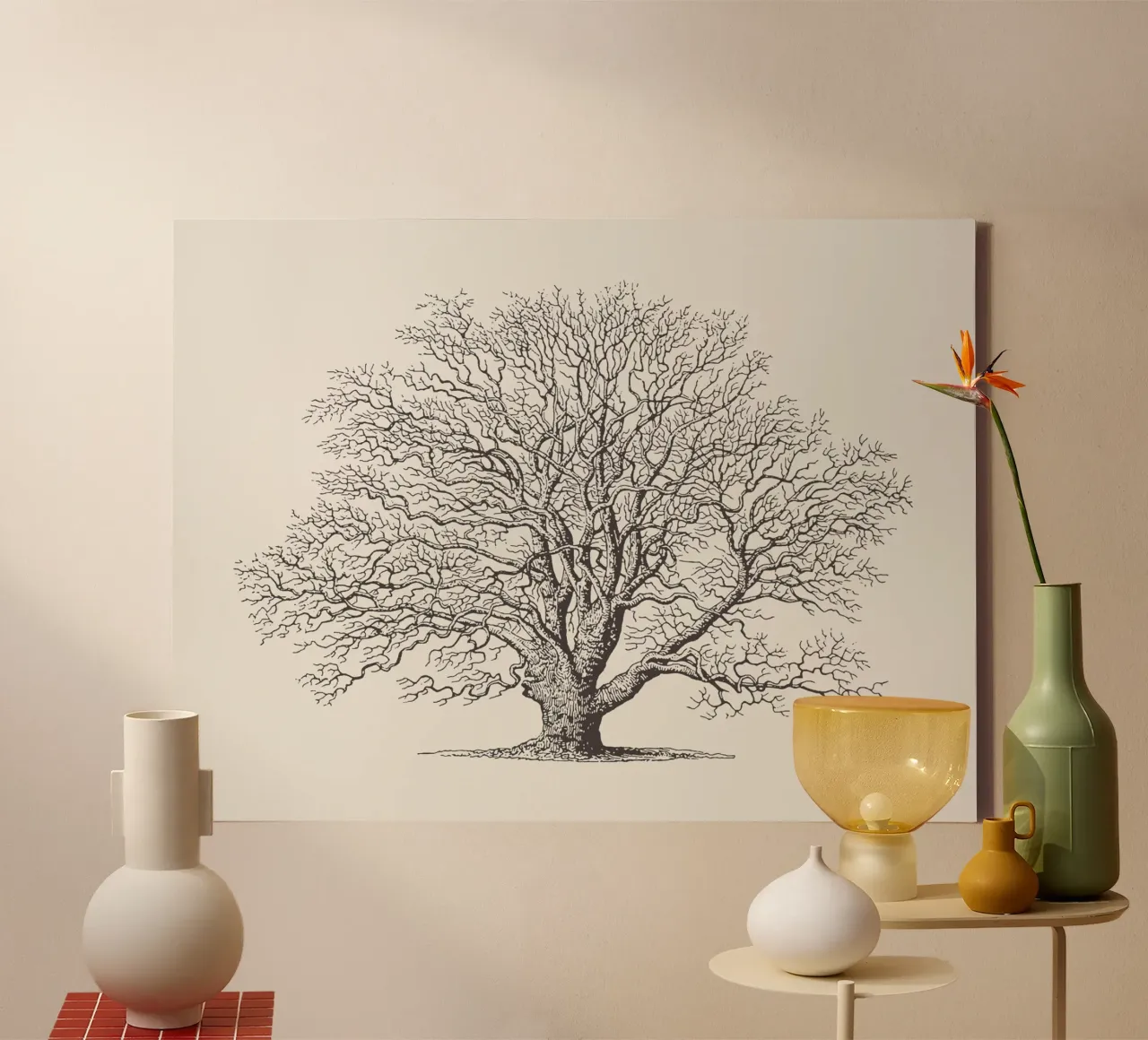 Tree Sketch - Winter Oak tela con Cornice a cassetta da apoloprints