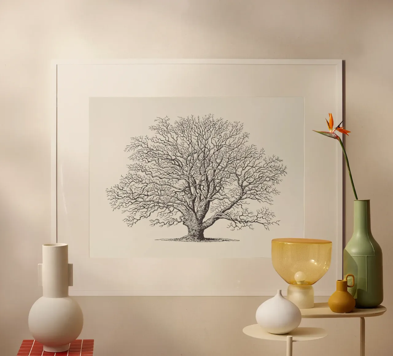 Tree Sketch - Winter Oak carta hahnemühle da apoloprints