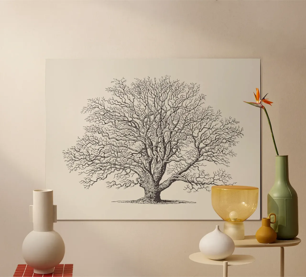 Winter Eik Schets poster van Apolo Prints