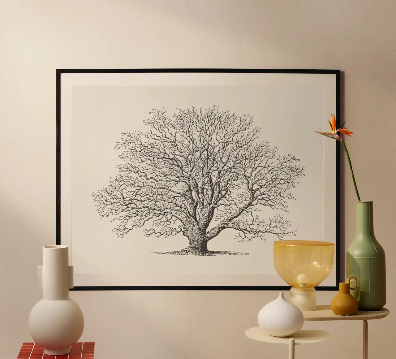 Tree Sketch - Winter Oak carta hahnemühle da apoloprints