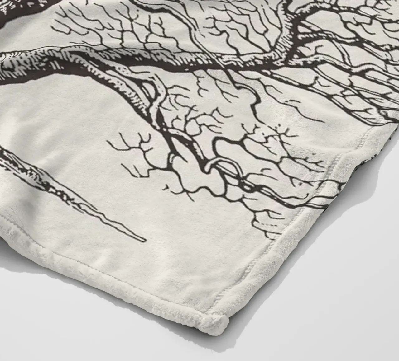 Winter Eik Schets fleecedeken van Apolo Prints