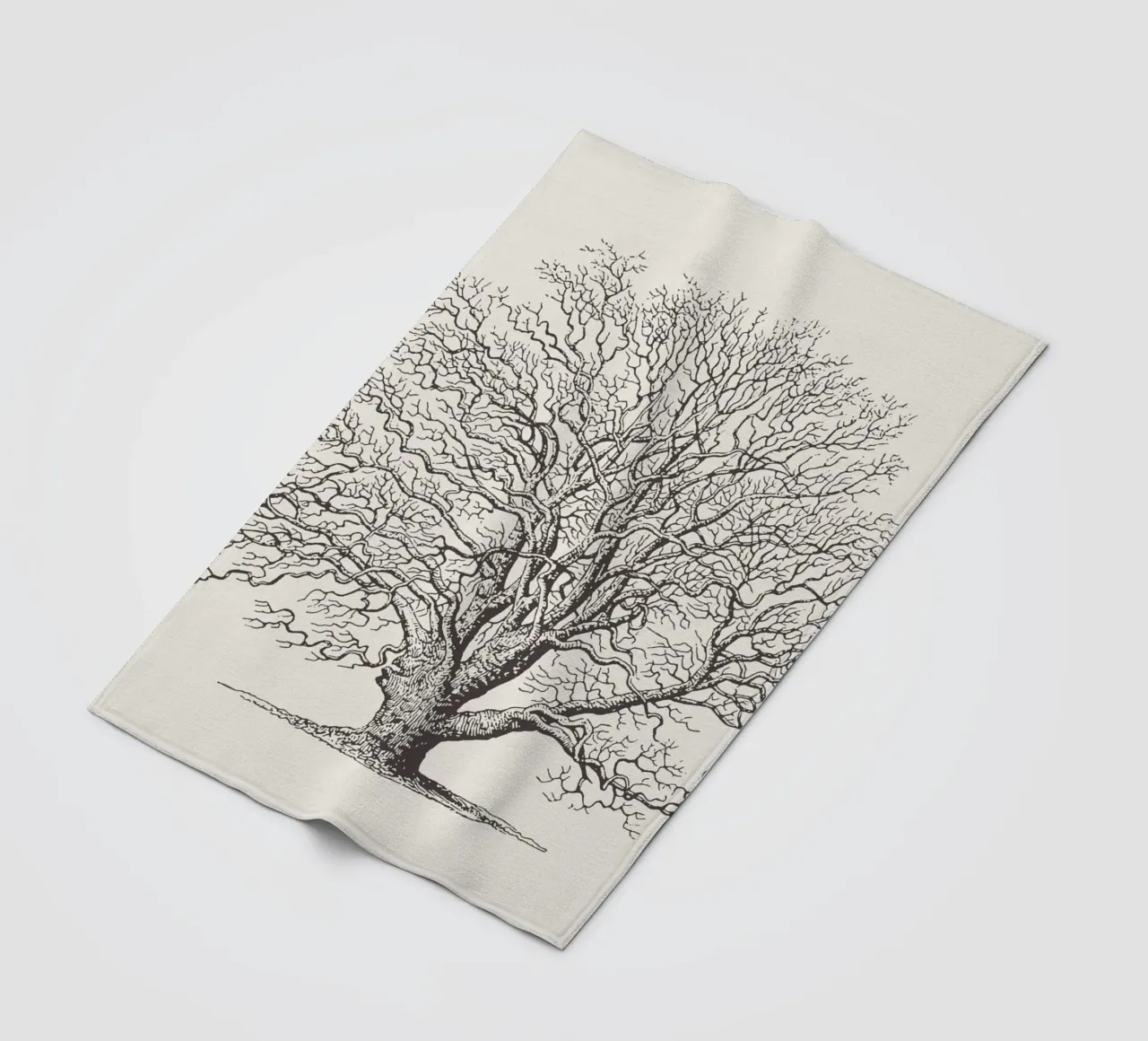 Winter Eik Schets fleecedeken van Apolo Prints