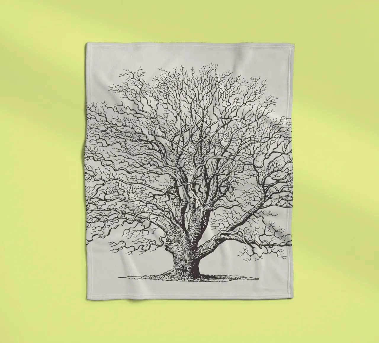 Winter Eik Schets fleecedeken van Apolo Prints