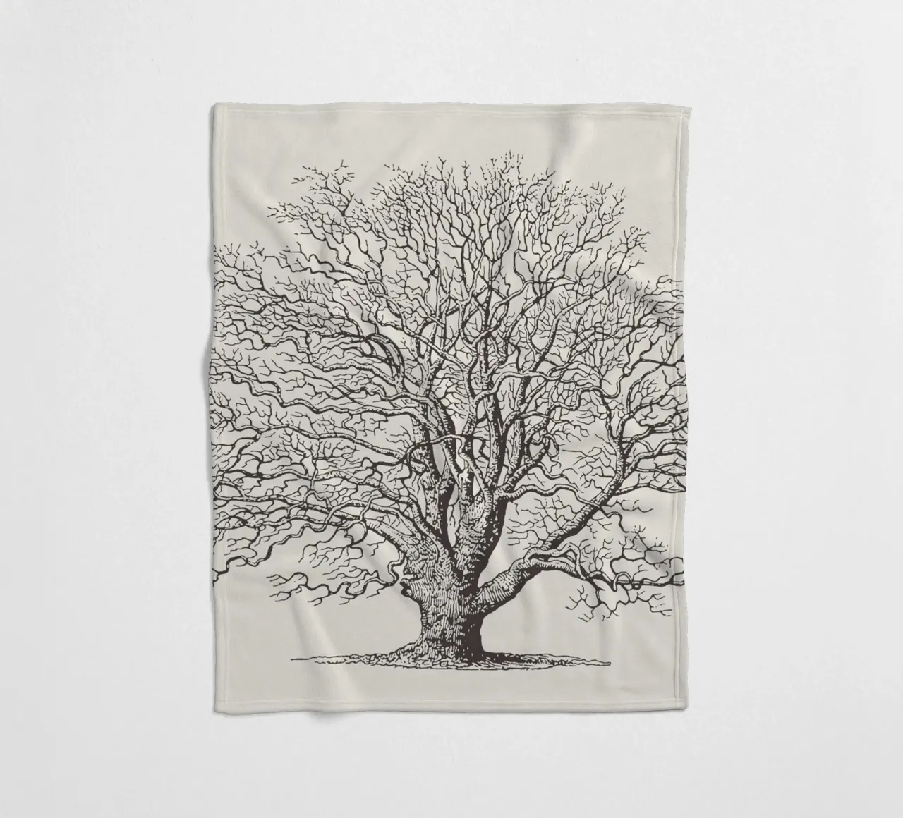 Winter Eik Schets fleecedeken van Apolo Prints