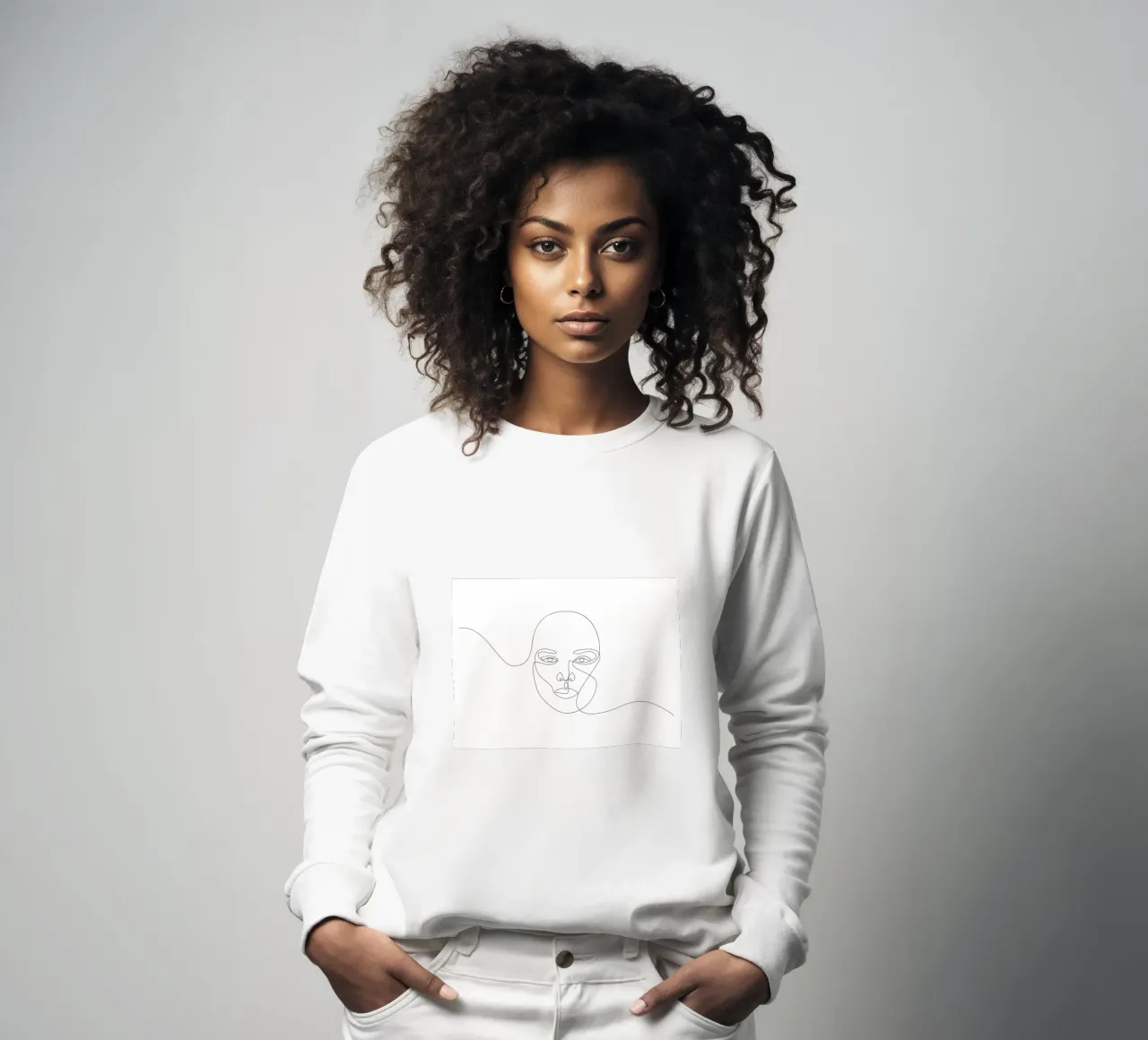 S142 - Una faccia di linea felpa da Addillum