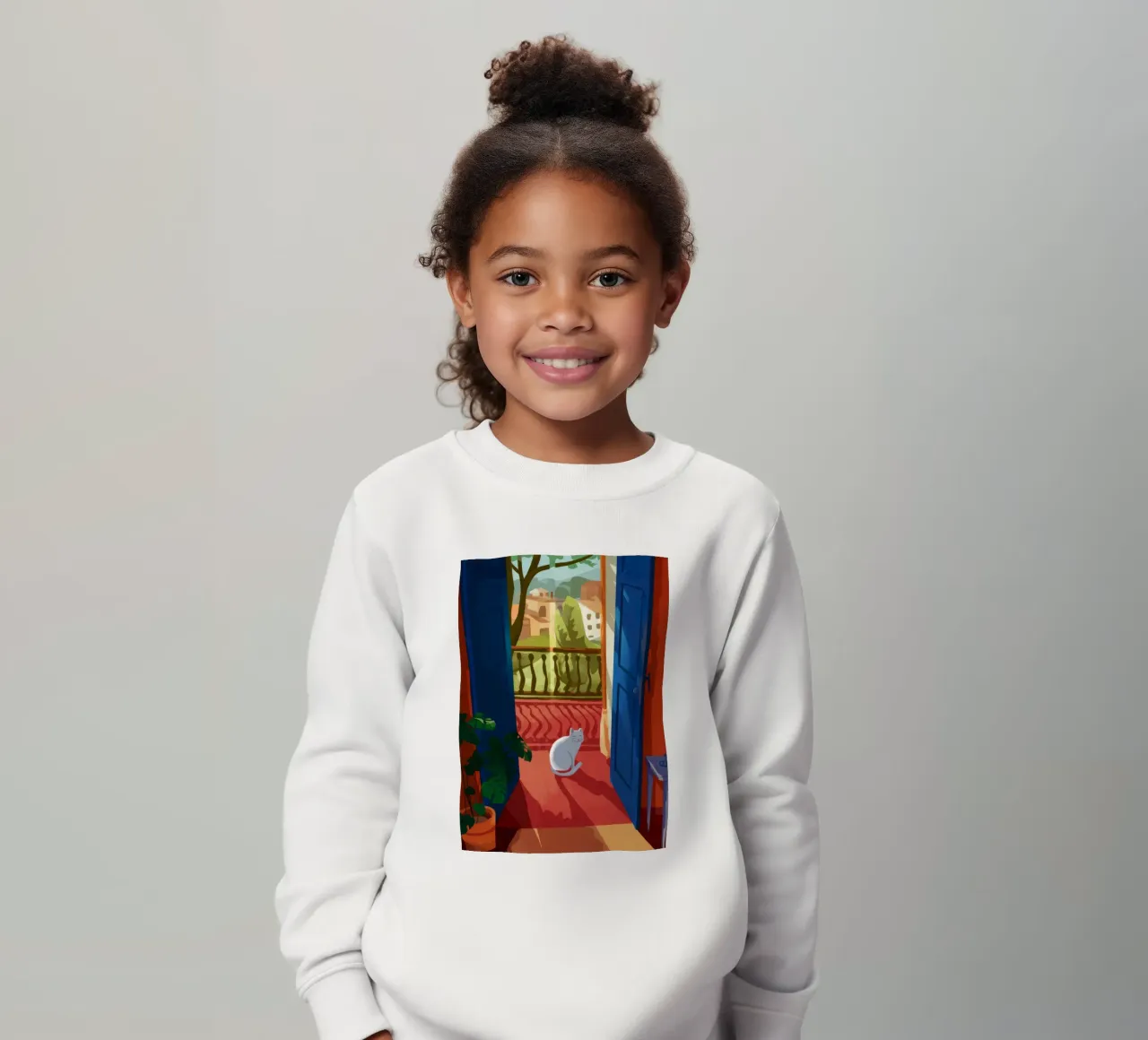 Serene Contemplation kids sweatshirt by Artie Shifa