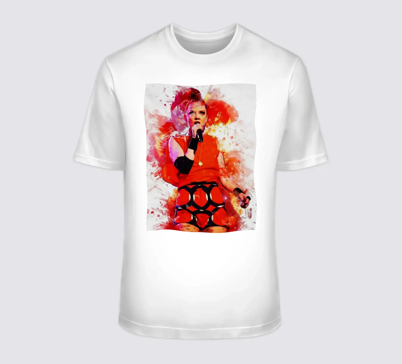 Macchia di ritratto Shirley Manson t-shirt da Gunawan Rb
