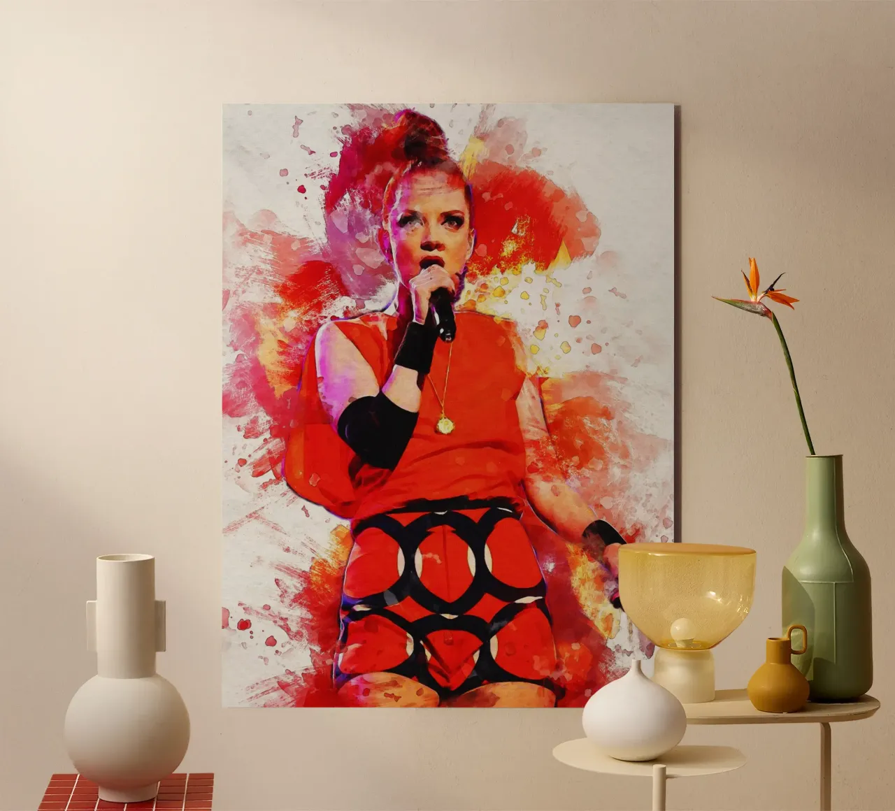 Macchia di ritratto Shirley Manson alluminio dibond da Gunawan Rb