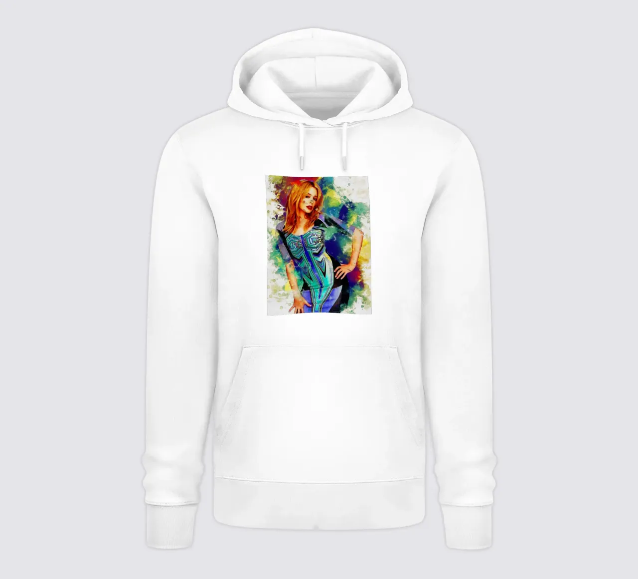 Macchia di ritratto Kylie Minogue felpa con cappuccio da Gunawan Rb