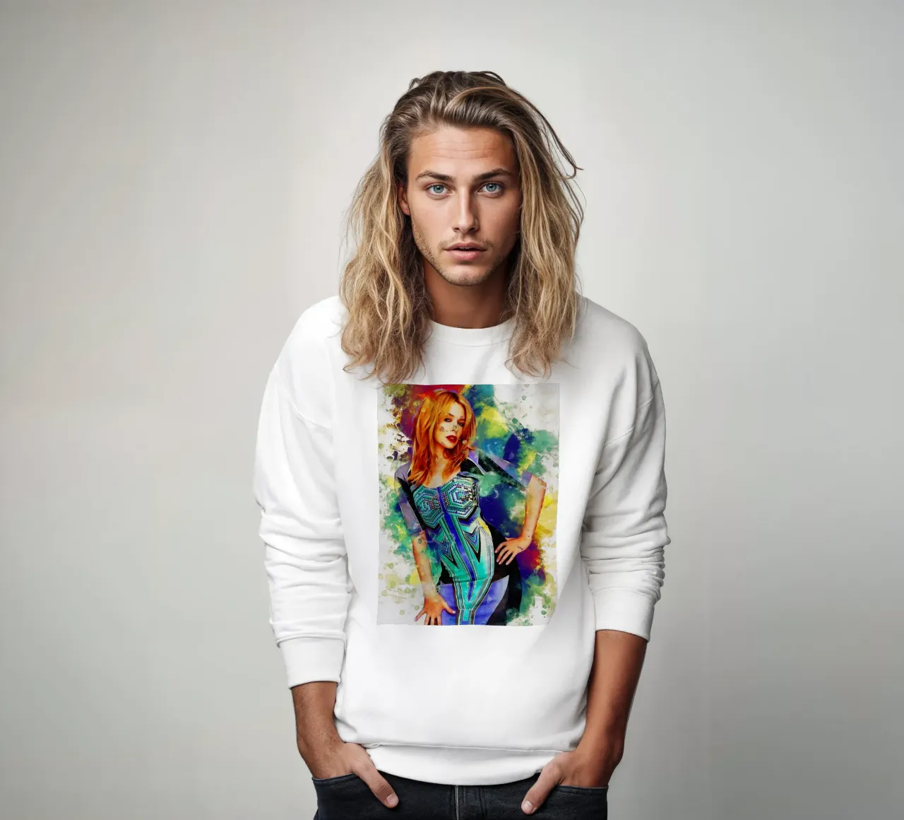 Macchia di ritratto Kylie Minogue felpa da Gunawan Rb