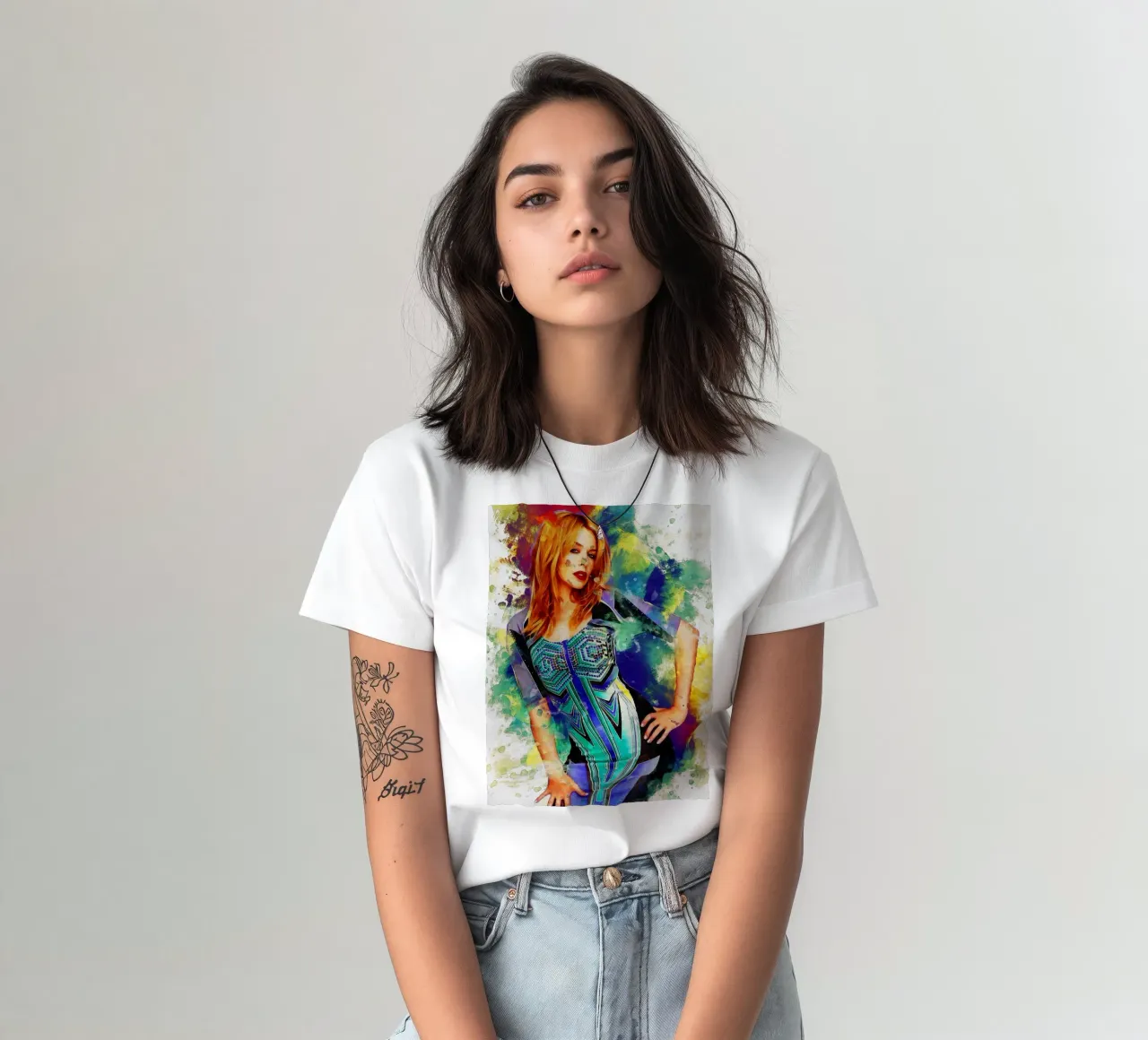 Macchia di ritratto Kylie Minogue t-shirt da Gunawan Rb