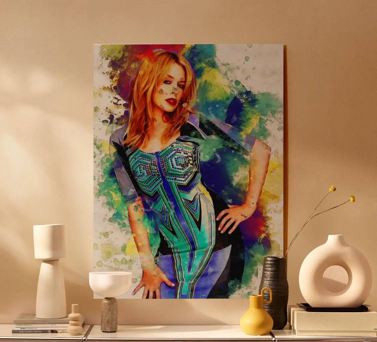 Macchia di ritratto Kylie Minogue plexiglass da Gunawan Rb
