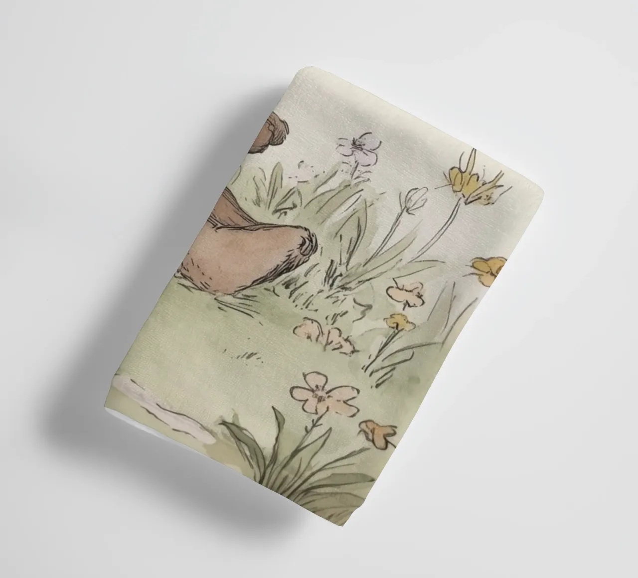 Bear Sitting Under Tree with Butterflies towel by Jungle Joy Art