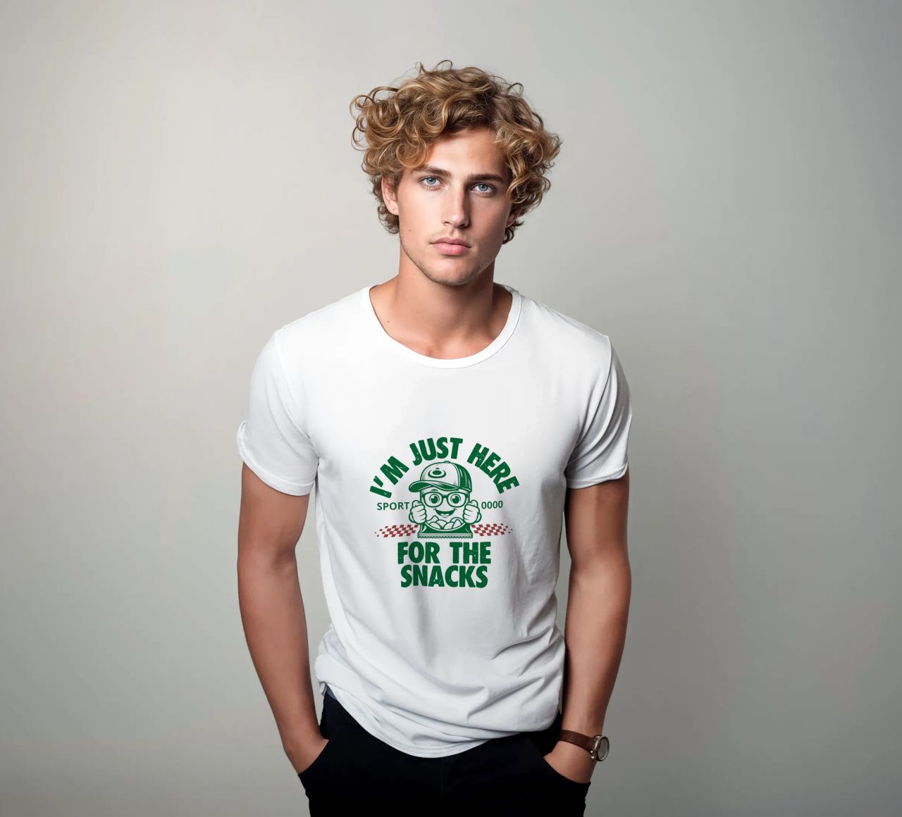 I'M JUST HERE FOR THE SNACKS t-shirt da edsonramosart