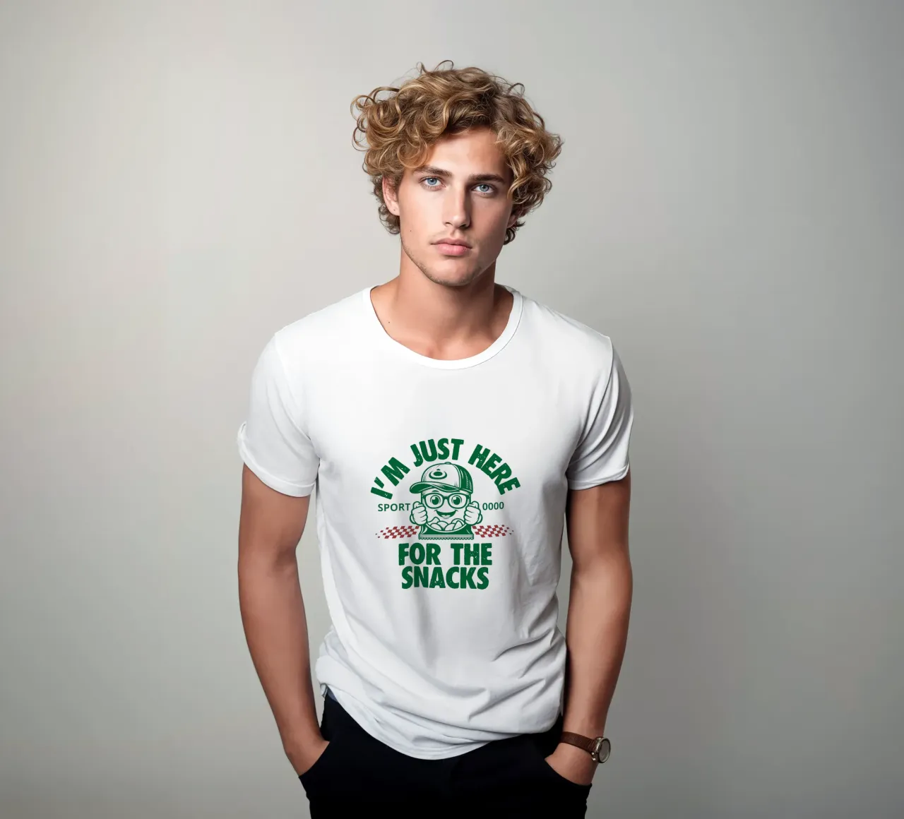 I'M JUST HERE FOR THE SNACKS t-shirt da edsonramosart