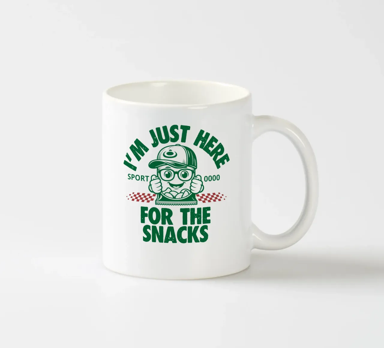I'M JUST HERE FOR THE SNACKS tazza in ceramica da edsonramosart