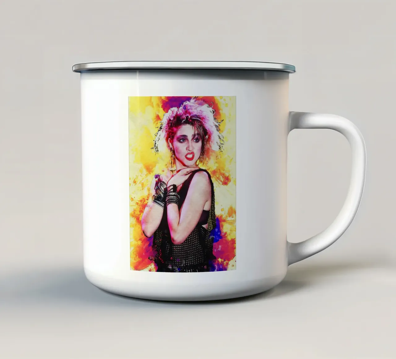 Sbaffo di Madonna Ritratto tazza in smalto da Gunawan Rb