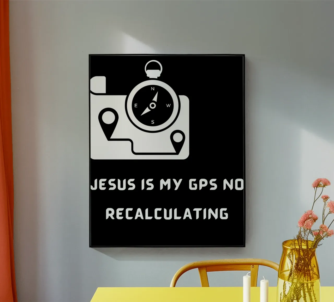 Jesus is my GPS no recalculation Te Christian apparel Unisex metacrilato de Lionandlamb