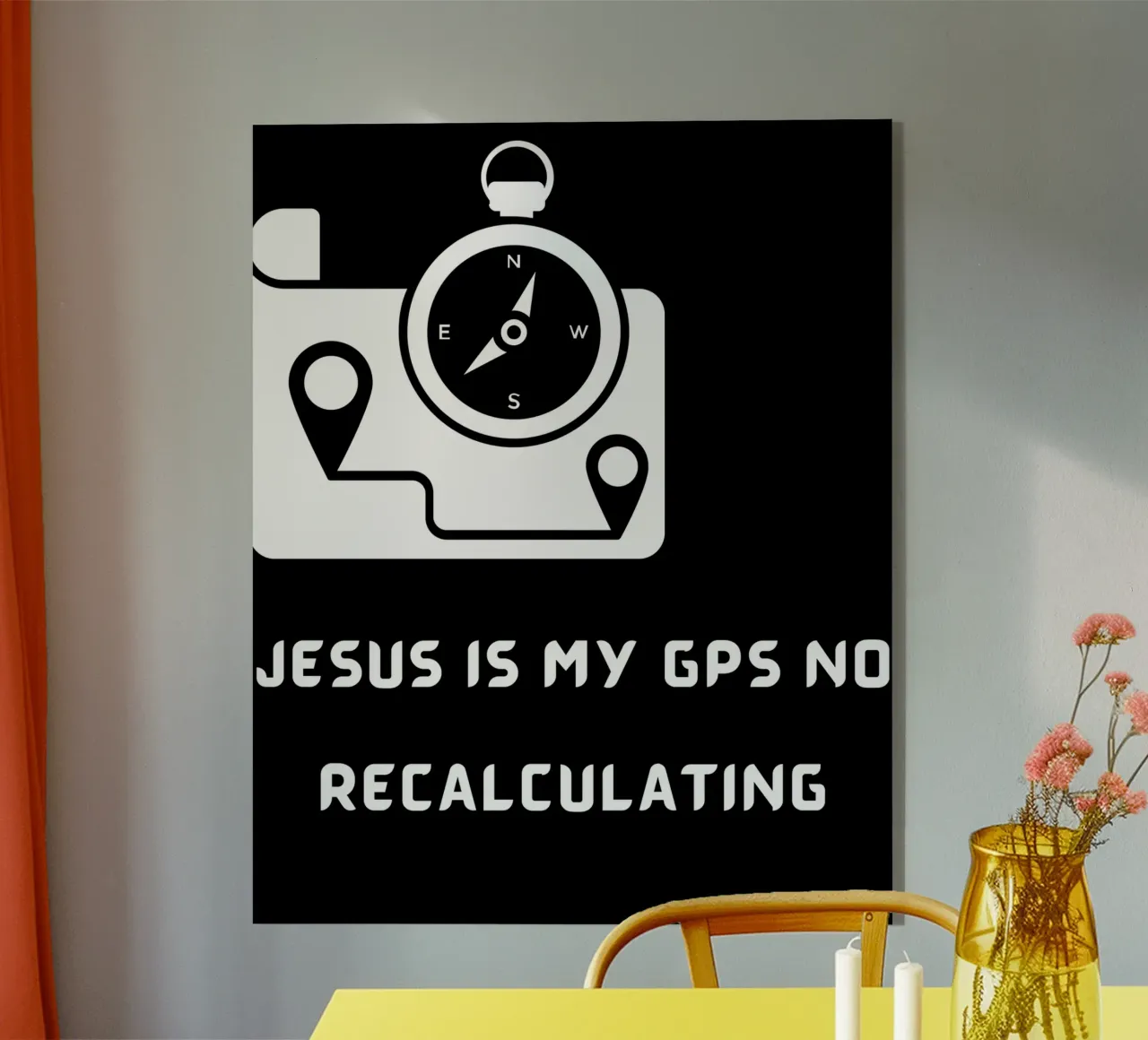 Jesus is my GPS no recalculation Te Christian apparel Unisex metacrilato de Lionandlamb