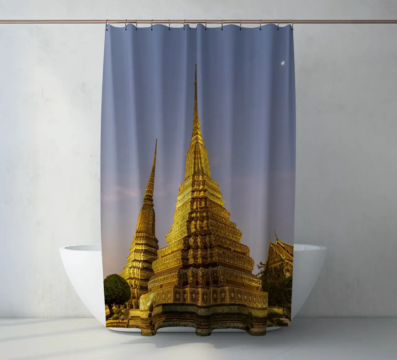Tempel Wat Pho in Bangkok shower curtain by Reisefotografie - Bilder aus aller Welt