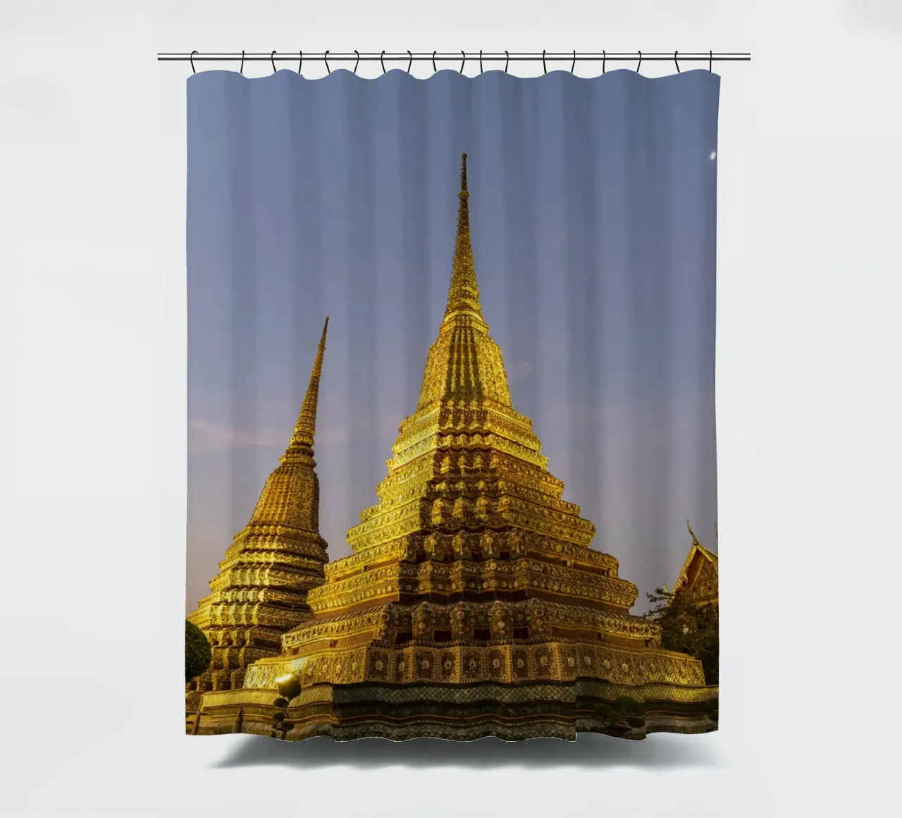 Tempel Wat Pho in Bangkok shower curtain by Reisefotografie - Bilder aus aller Welt