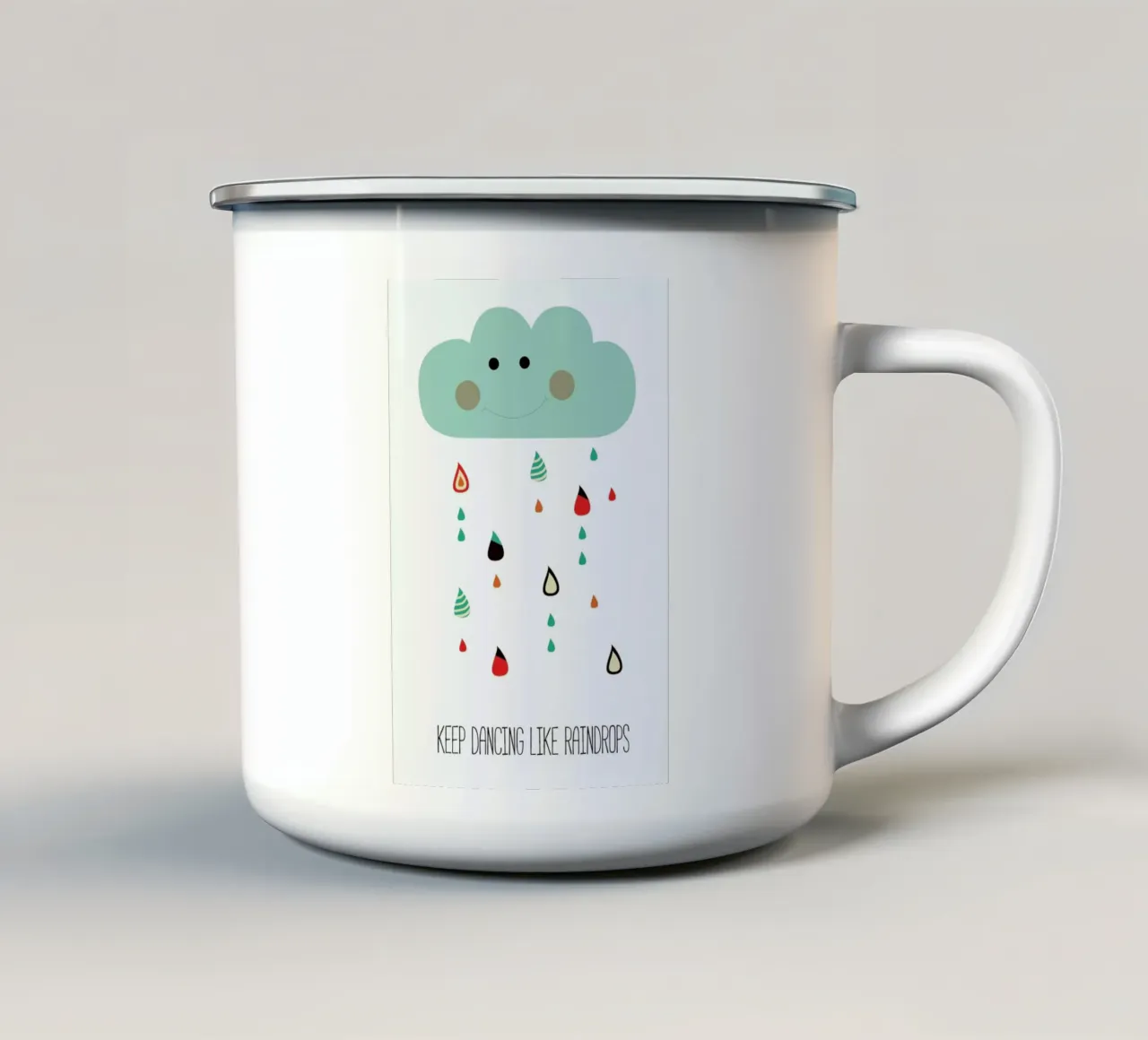 Keep Dancing Like Raindrops tazza in smalto da Sabrina Ziegenhorn