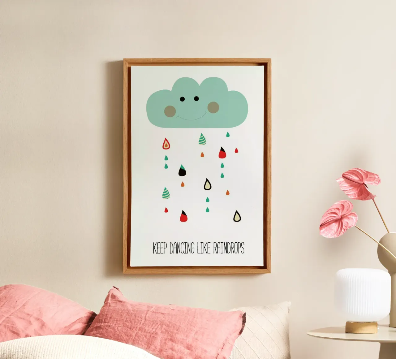 Keep Dancing Like Raindrops tela con Cornice a cassetta da Sabrina Ziegenhorn