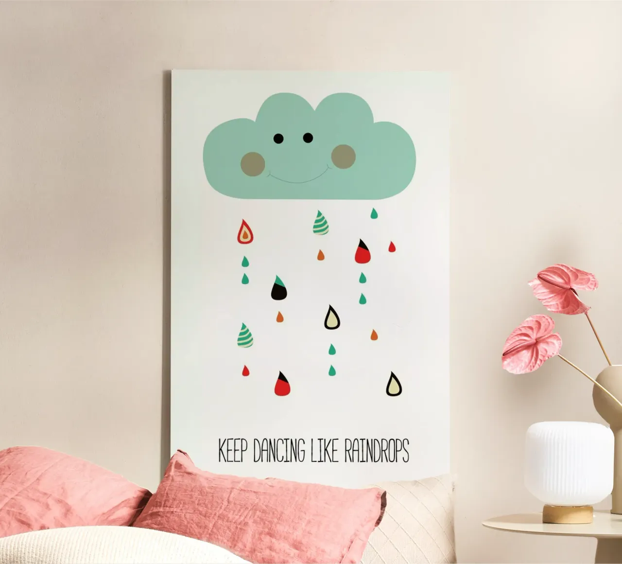 Keep Dancing Like Raindrops tela con Cornice a cassetta da Sabrina Ziegenhorn