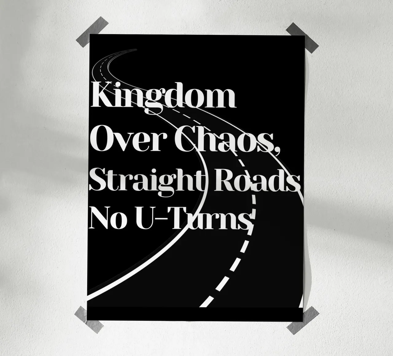 Kingdom over chaos straight Tee, Christliche Kleidung Unisex Poster mit Kunststoffrahmen von Lionandlamb