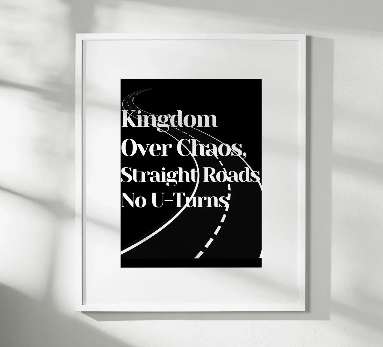 Kingdom over chaos straight Tee, Christliche Kleidung Unisex Poster mit Kunststoffrahmen von Lionandlamb