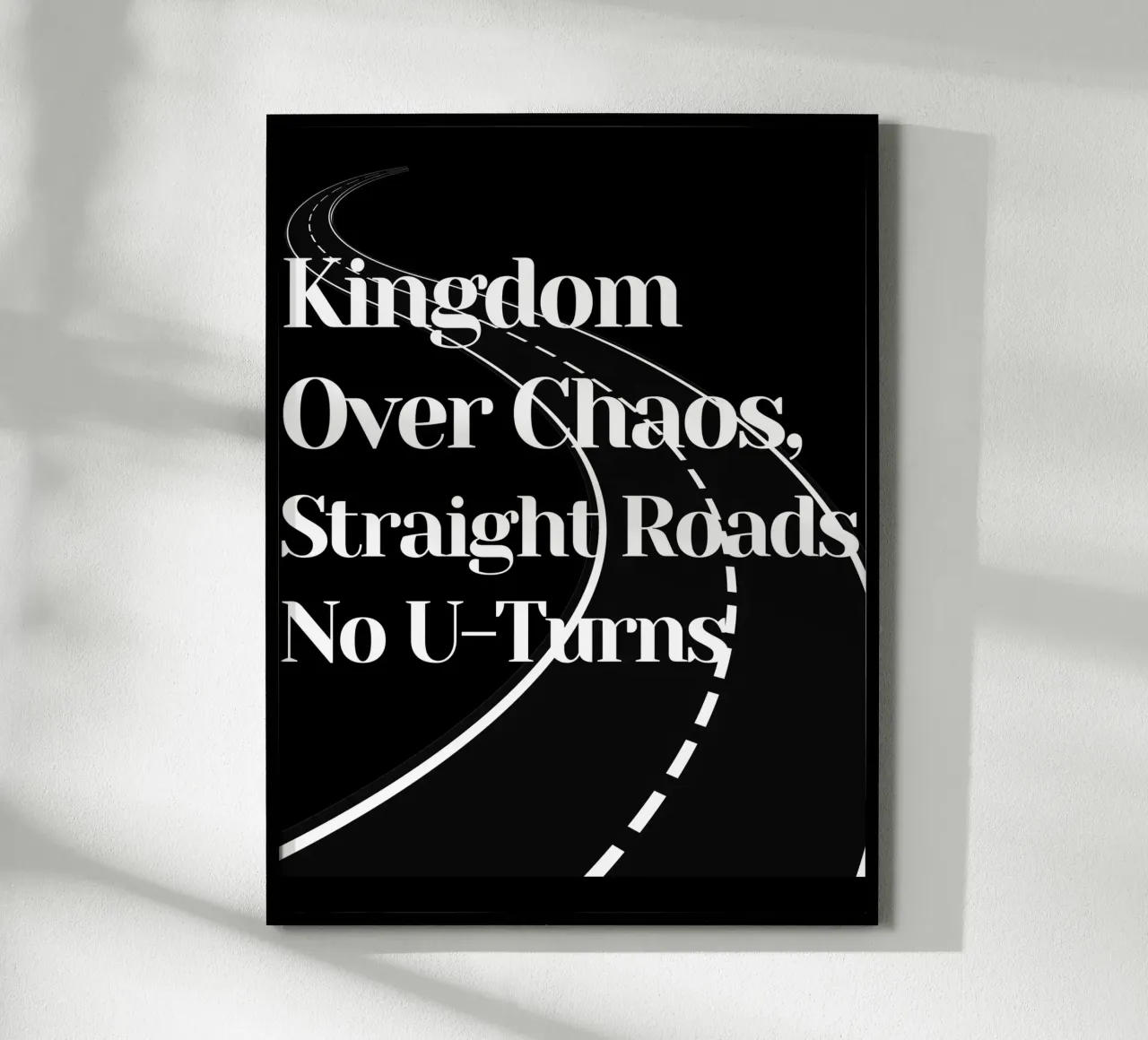 Kingdom over chaos straight Tee, Christliche Kleidung Unisex Poster mit Kunststoffrahmen von Lionandlamb