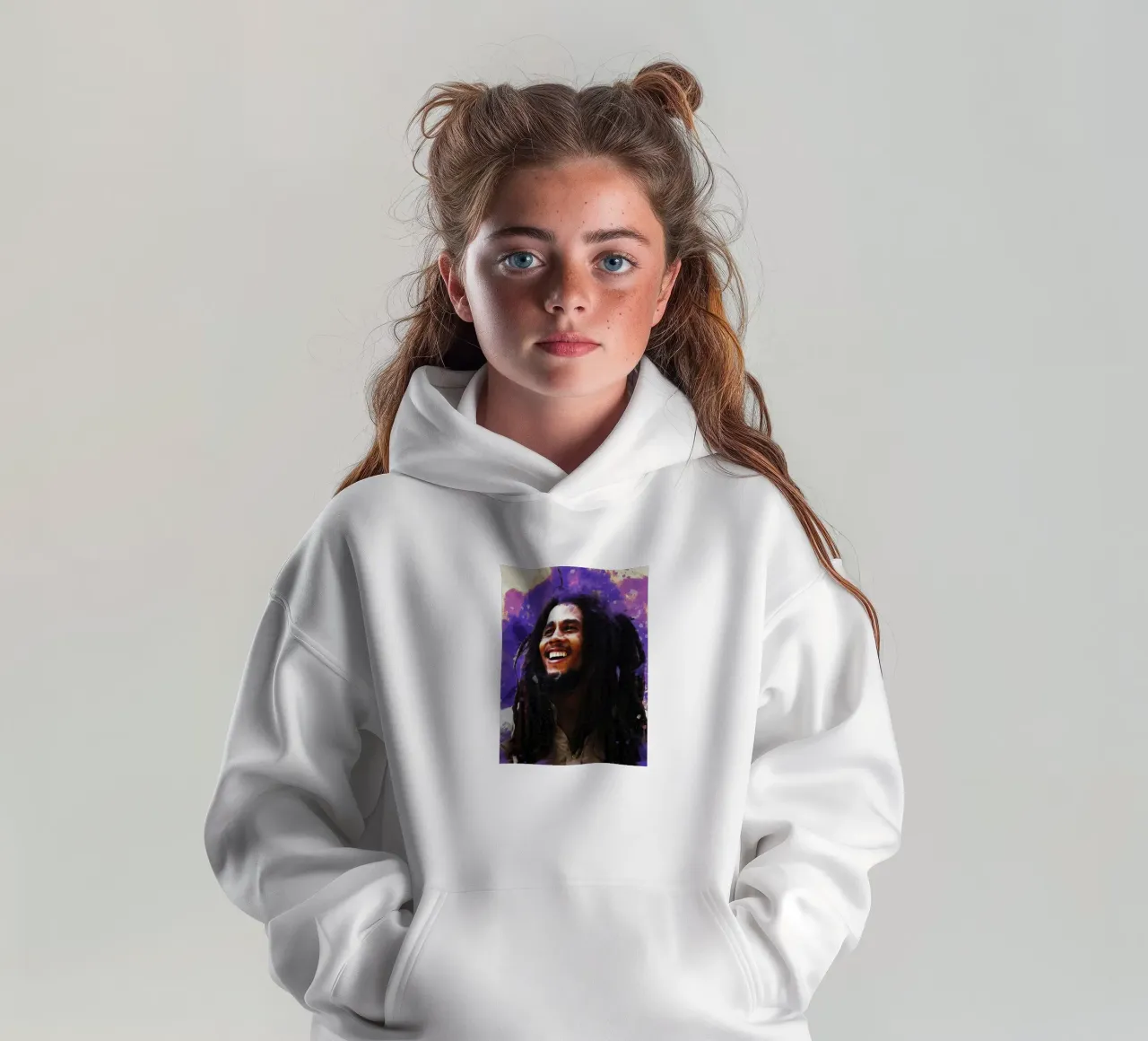 La tache du portrait Bob Marley sweat à capuche enfant de Gunawan Rb